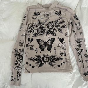 Dollskill tattoo sleeves skin long sleeve. Ed hardy inspired top